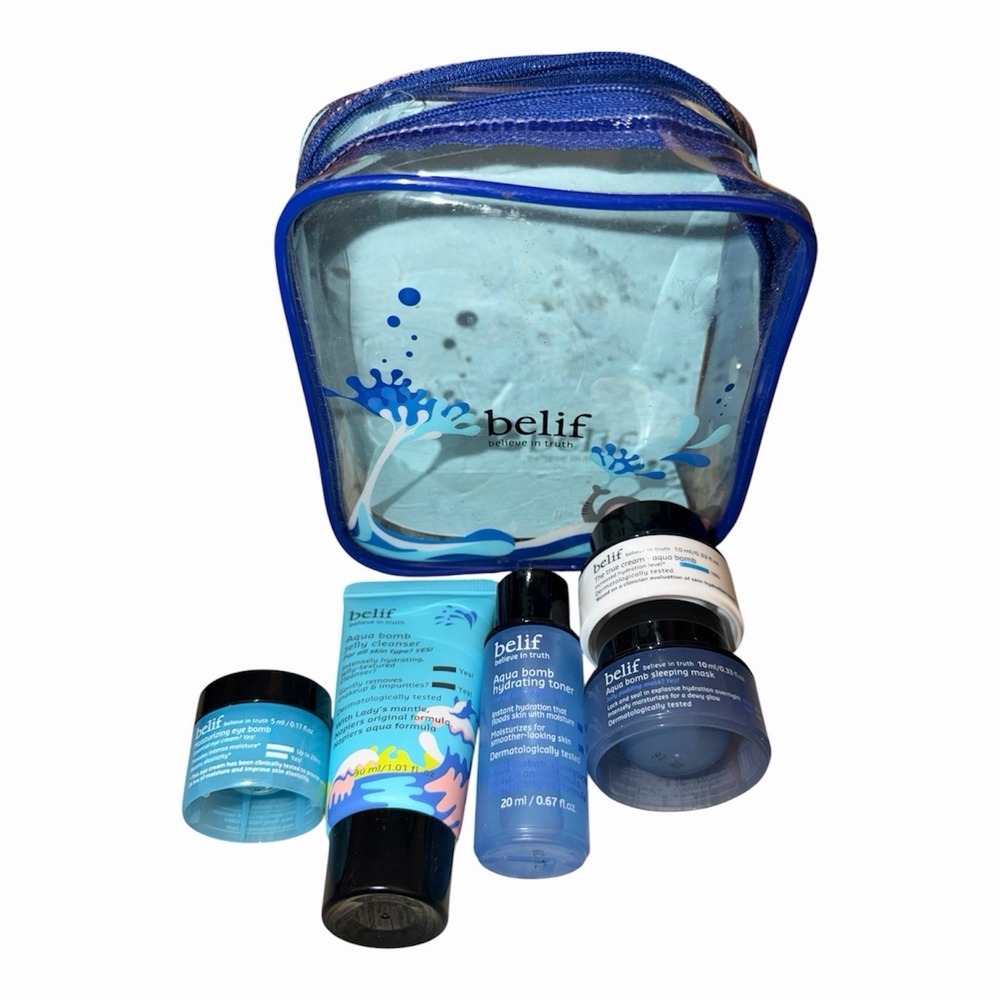 Belif Dive Into Moisture On the Go Travel Kit Five Travel Sizes in Cute Bag